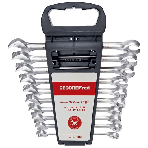 [820444] GEDORE red Combination Ratchet open-end Spanner 10-pieces