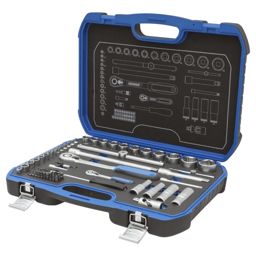 [820864] GEDORE Socket Set 1/4  + 1/2 69-pieces