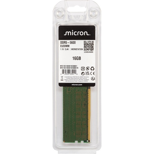 [180541] Micron 16GB DDR5-5600 ECC UDIMM 1Rx8 CL46