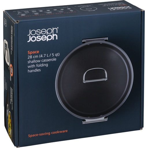 [112837] Joseph Joseph Space Fold.Handle Ceram.N/S 28cm Blue Shallow P&L