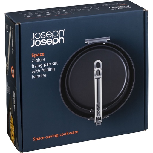 [112858] Joseph Joseph Space Fold.Handle Cera.N/S 2pc Blue Frying Pan Set
