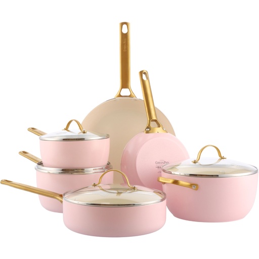 [225782] GreenPan Padova Reserve 6 Tlg Topf&Pfannenset Rosa