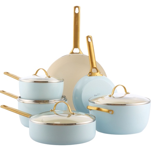 [225796] GreenPan Padova Reserve 6 Tlg Topf&Pfannenset Hellblau