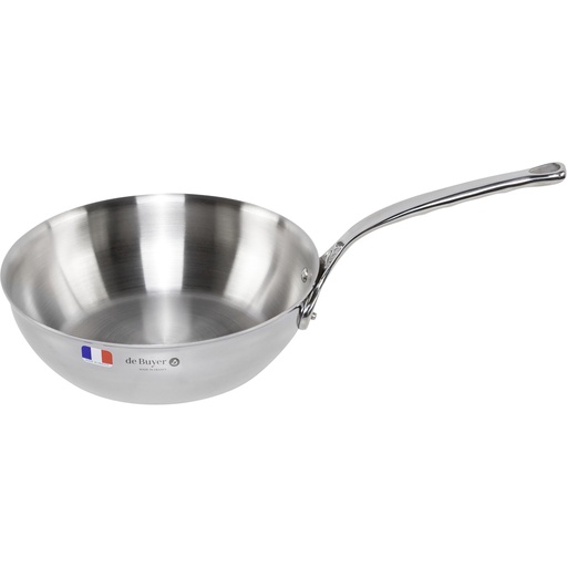 [592426] De Buyer Affinity Sauté Pan Stainless Steel curved  24 cm