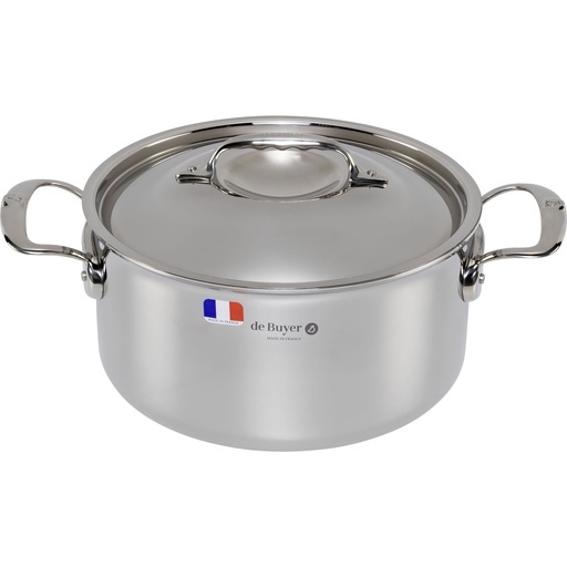 [592461] De Buyer Affinity Saucepot Stainless Steel with lid 24 cm