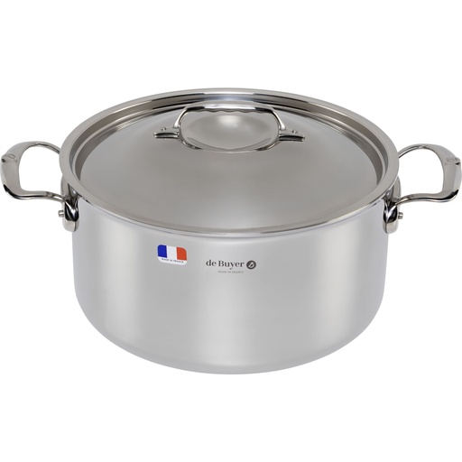 [592468] De Buyer Affinity Saucepot Stainless Steel with lid 28 cm
