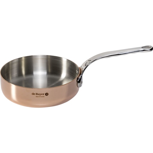 [592573] De Buyer Prima Matera Sauté Pan copper/steel. 20cm straight ind.