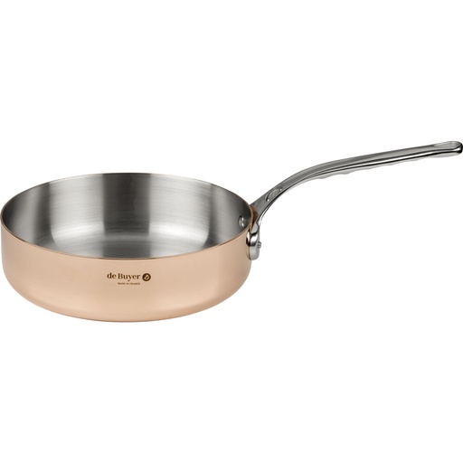 [592580] De Buyer Prima Matera Sauté Pan Copper/steel 24cm straight ind.
