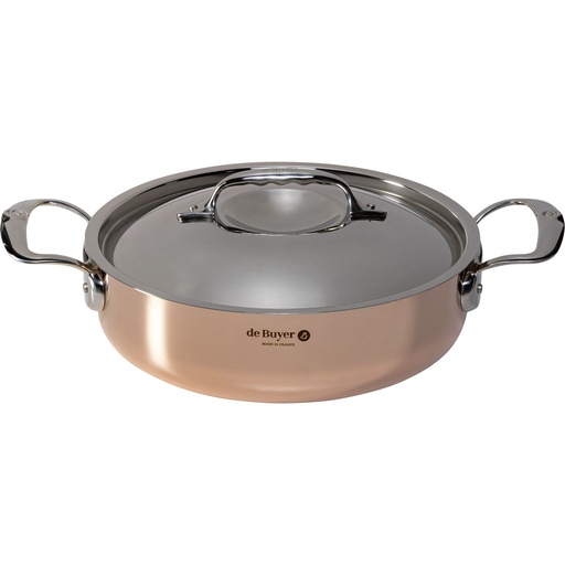 [592615] De Buyer Prima Matera Saucepot copper/steel low 24cm induction
