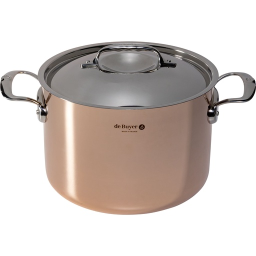 [592657] De Buyer Prima Matera Saucepot copper/steel high 24cm induction