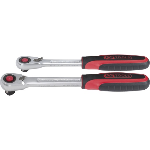 [618809] KS Tools SlimPOWER Reversible Ratchetn Set, 2-pcs 1/4 + 1/2