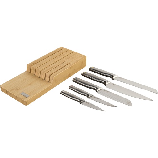 [156902] Joseph Joseph Elevate SST Knife Set w.In-drawer Bamboo Stor.Tray