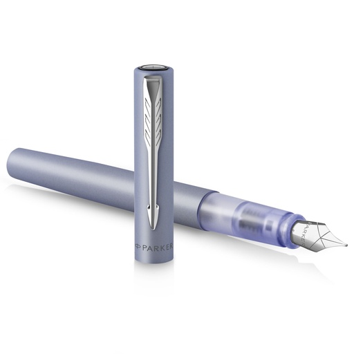 [670903] Parker Vector XL Metallic Silver Blue C.C. Fountain Pen M