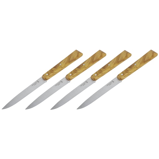 [536762] Opinel Set of 4 table knives Bon Appetit South Olive Wood  No 125