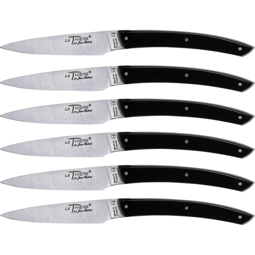 [868604] Laguiole Jean Dubost Knife Set 6 pcs., Acrylic Black