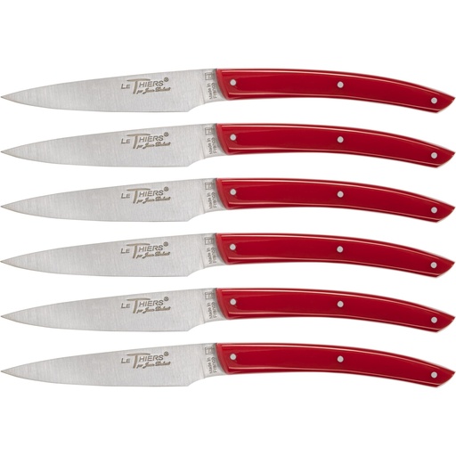 [868618] Laguiole Jean Dubost Knife Set 6 pcs., Acrylic Red