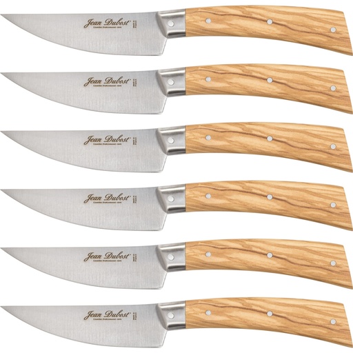[868646] Laguiole Jean Dubost Steak Knife Set 6 pcs., olive