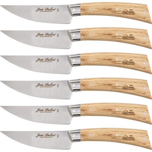 [868653] Laguiole Jean Dubost Steak Knife Set 6pcs., Oak Wood