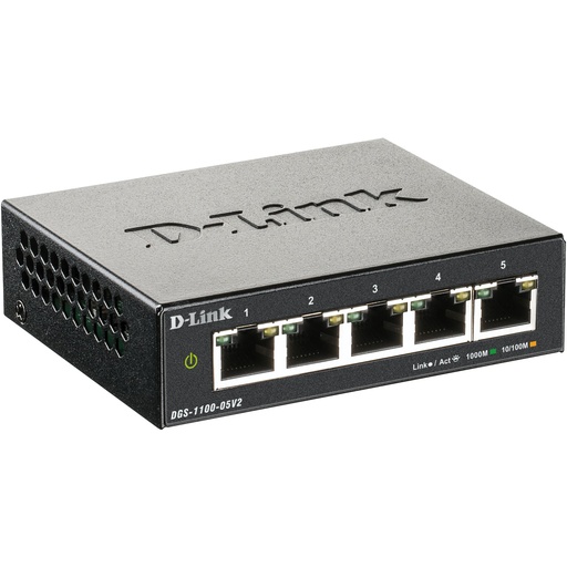 [158869] D-Link DGS-1100-05V2/E 5-Port Layer2 Gigabit Smart Sw