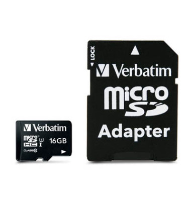[857535] Verbatim microSDHC          16GB Class 10 UHS-I incl Adapt. 44082