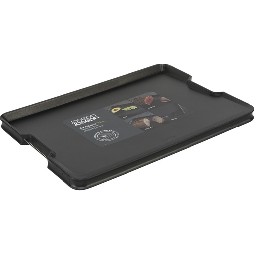 [156587] Joseph Joseph Cut&Carve Plus Multi-funct.Black Chopping Board
