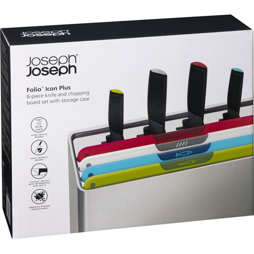 [157259] Joseph Joseph Folio Icon Plus Mulic.8-pc Knife/Chopping Board