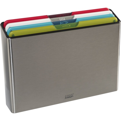 [157266] Joseph Joseph Folio Icon Steel 4-pc Multic.Chopping Board Set