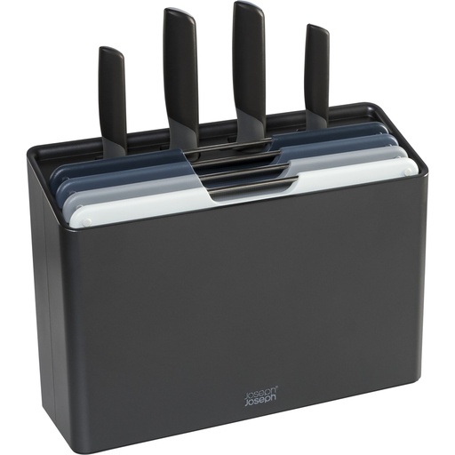 [157273] Joseph Joseph Folio Plus 8-piece Grey Knife & Chopping Board Set