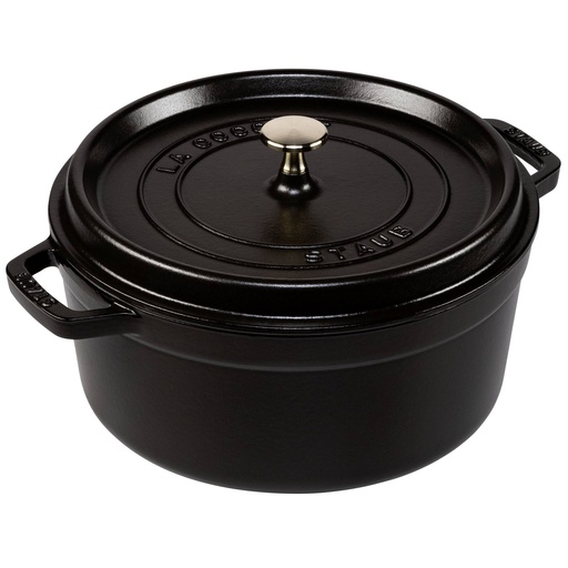 [539807] Staub Round Cocotte, 26cm cast iron, black