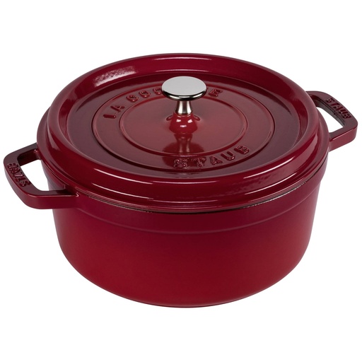 [539828] Staub Round Cocotte, 24cm cast iron, cherry