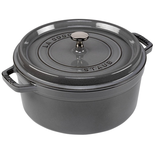 [539891] Staub Round Cocotte, 26cm cast iron, graphite grey