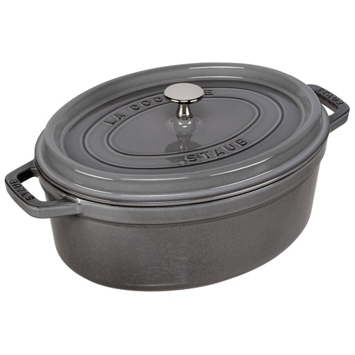 [539898] Staub Oval Cocotte, 29cm cast iron, graphite grey