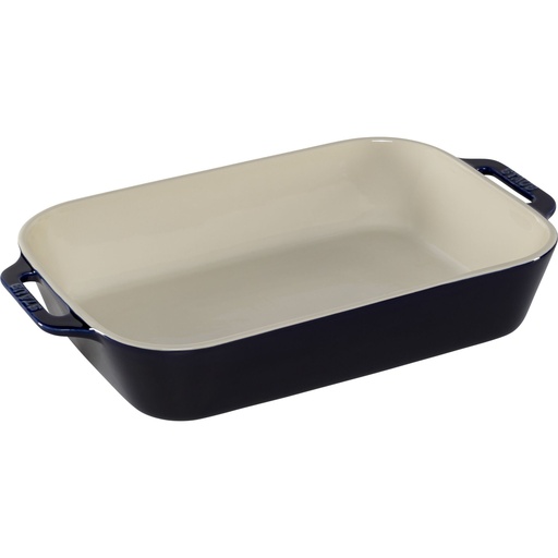 [600742] Staub Rectangular Dish Ceramic, dark blue, 34x24x7.6