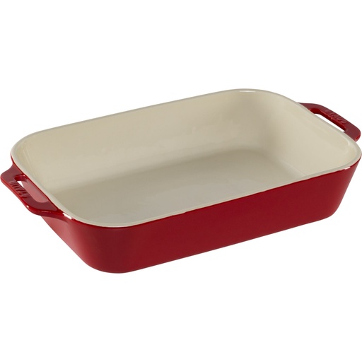 [600770] Staub Oval Dish Ceramic, Cherry Red, 34x24cm
