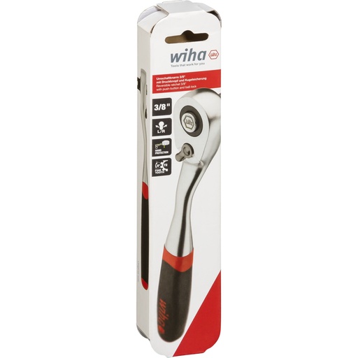 [897920] Wiha Umschaltknarre 3/8 Zoll mit Druckknopf und Kugelsicherung