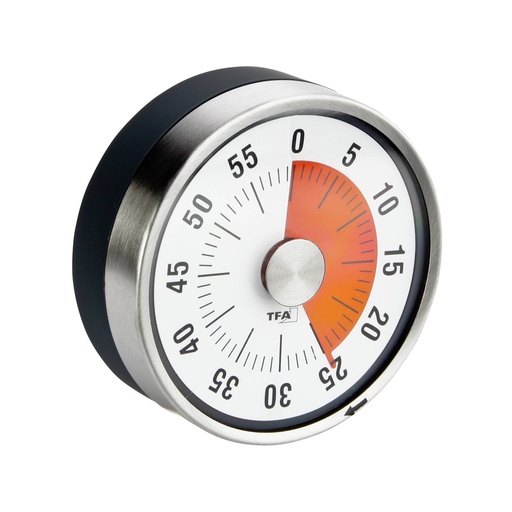 [536963] TFA 38.1028.10      black/silver puck kitchen timer