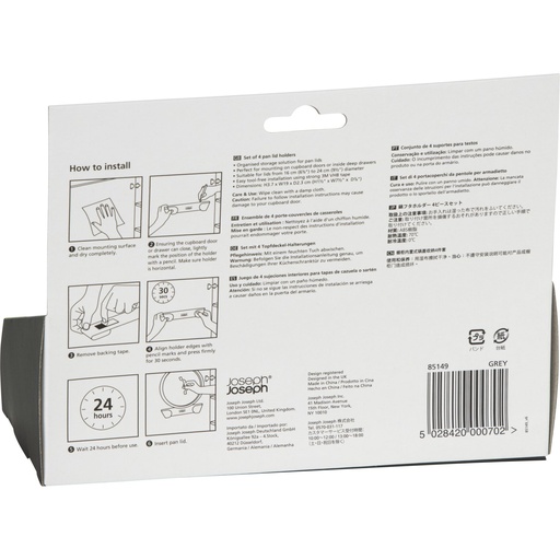 [156559] Joseph Joseph CupboardStore Set of 4 Grey Pan Lid Holders
