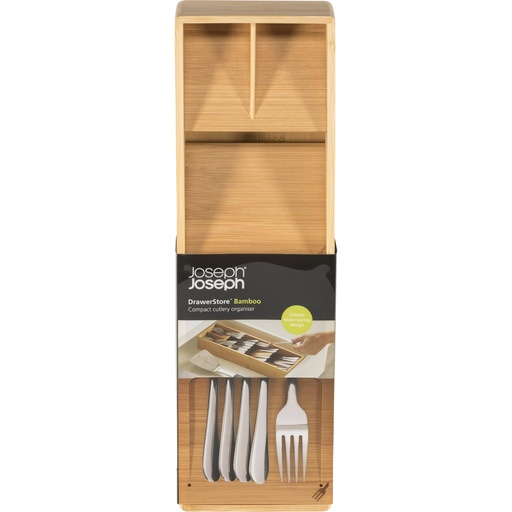 [156692] Joseph Joseph DrawerStore Bamboo Compact Cutlery Organiser