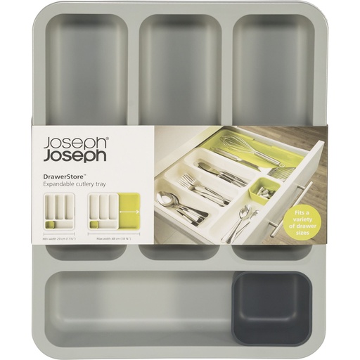 [156699] Joseph Joseph DrawerStore Grey Expandable Cutlery Tray