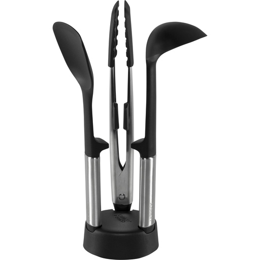 [157000] Joseph Joseph Elevate Fusio.3-pc SST Utensil Set w.Compact Stand