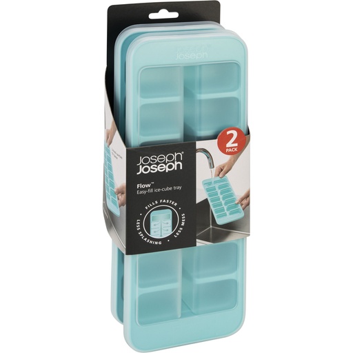 [157168] Joseph Joseph Flow Pack of 2 Easy-fill Blue Ice-cube Trays