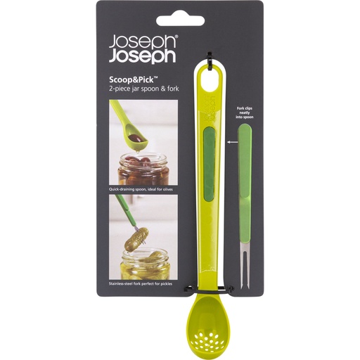 [158099] Joseph Joseph Scoop & Pick 2-piece Green Antipasti Set