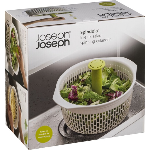 [158267] Joseph Joseph Spindola Green In- sink Salad-spinning Colander