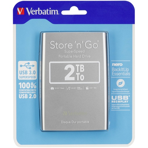 [872032] Verbatim Store n Go 2,5      2TB USB 3.0 silver             53189