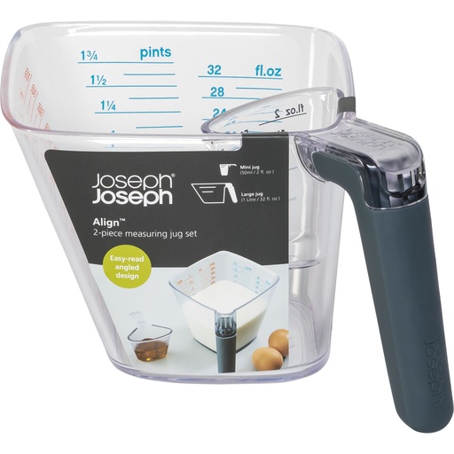 [156293] Joseph Joseph Align 2-piece Easy-read Grey Measuring Jug Set
