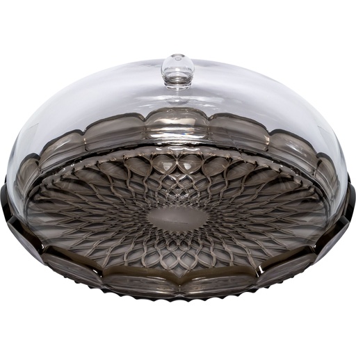 [160073] Guzzini VANITY Small Cake Stand with Dome Smoke