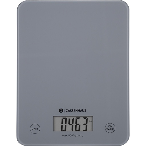[657246] Zassenhaus Kitchen Scale Digital Sacles Balance Cool Grey