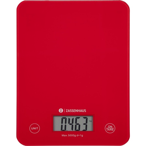 [657260] Zassenhaus Kitchen Scale Digital Scale Balance Cool red