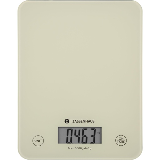 [657274] Zassenhaus Kitchen Scale Digital Scale Balance Cool Cream