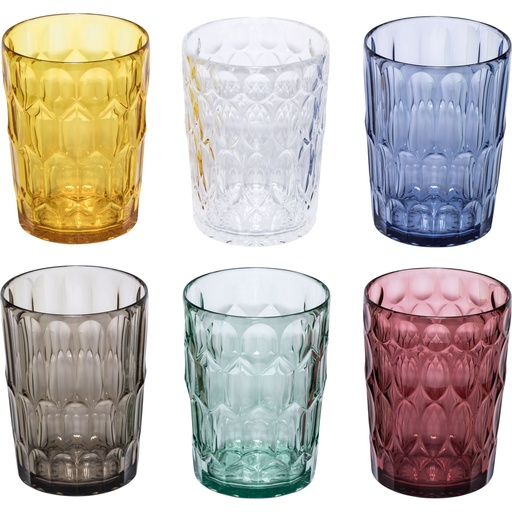 [160038] Guzzini VANITY Set of 6 Tall Tumblers Assorted colors